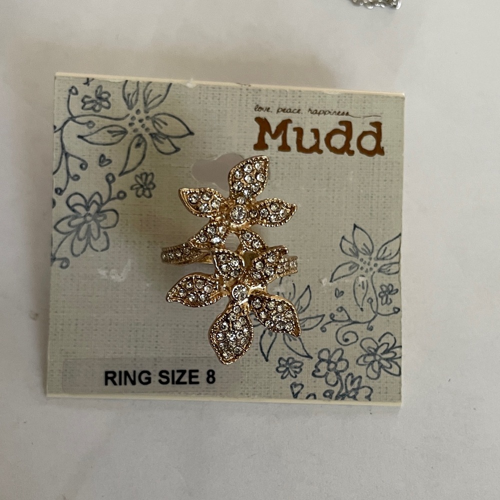 Mudd Gold and Silver Floral Ring